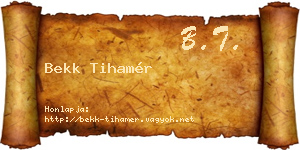 Bekk Tihamér névjegykártya